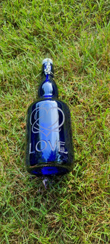 OUTLET - Blue Bottles with "Birthmarks"