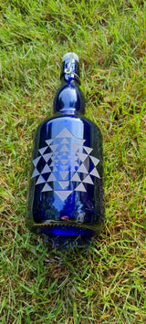 OUTLET - Blue Bottles with "Birthmarks"