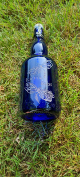 OUTLET - Blue Bottles with "Birthmarks"