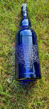 OUTLET - Blue Bottles with "Birthmarks"