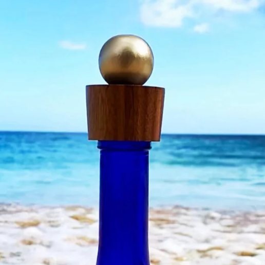 Wooden Cap with Golden Ball