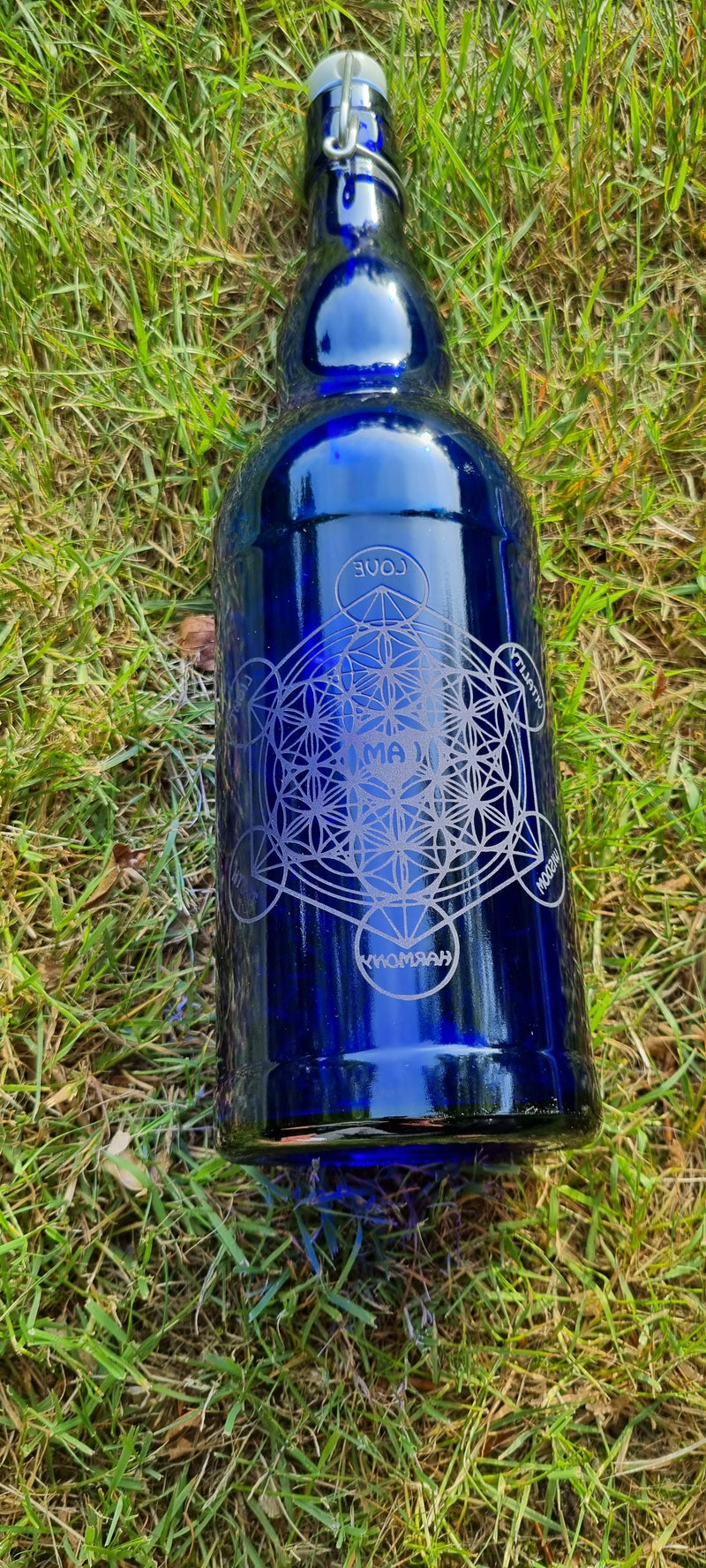 OUTLET - Blue Bottles with "Birthmarks"