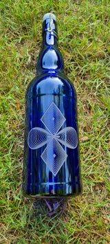 OUTLET - Blue Bottles with "Birthmarks"